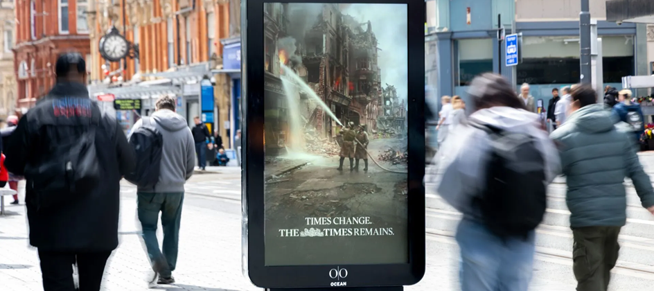The Times ad recreates history through DOOH